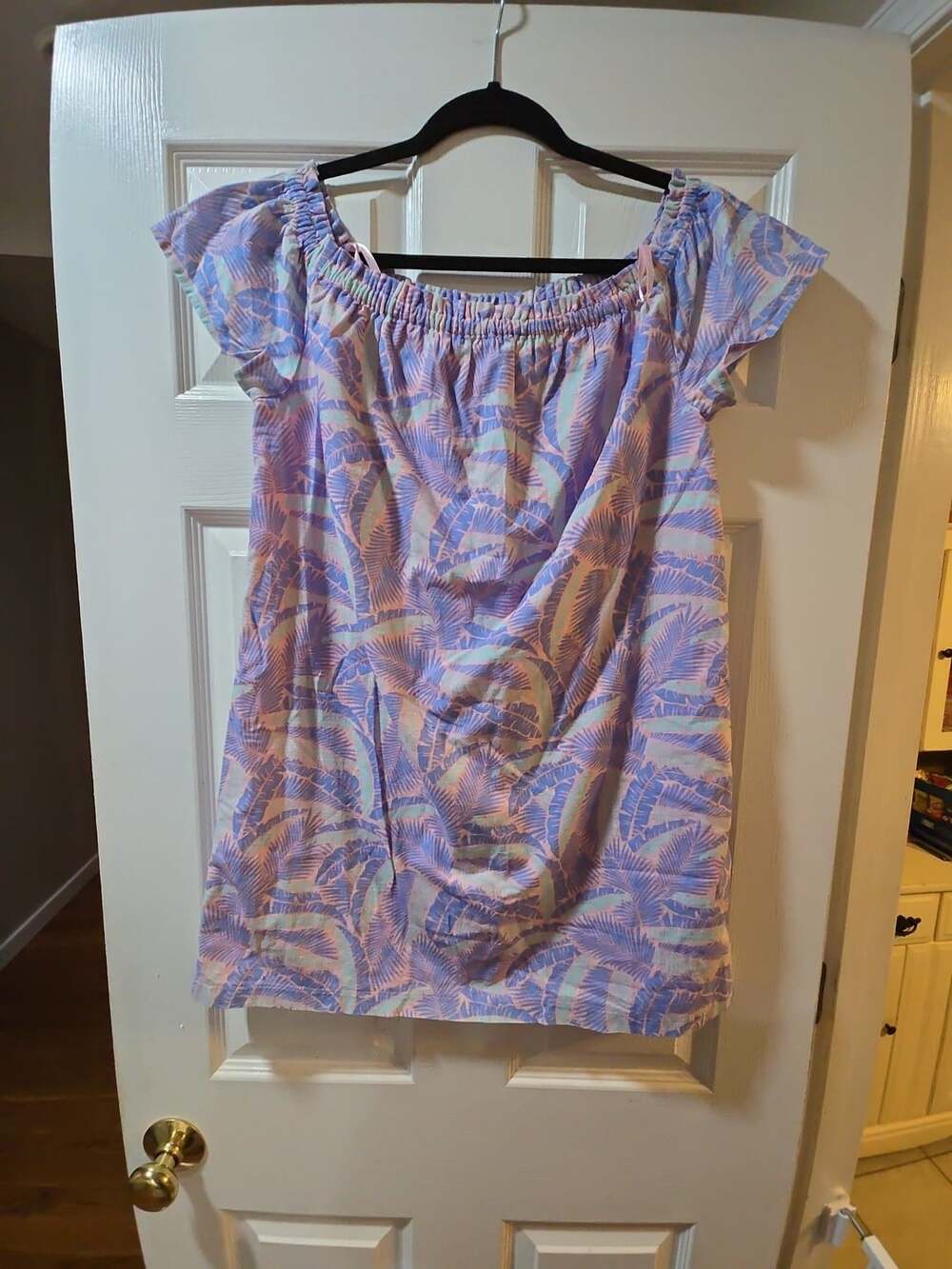 Vineyard Vines Island Palm Off-Shoulder Mini Dress